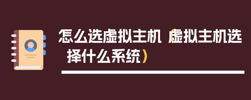 怎么选虚拟主机（虚拟主机选择什么系统）