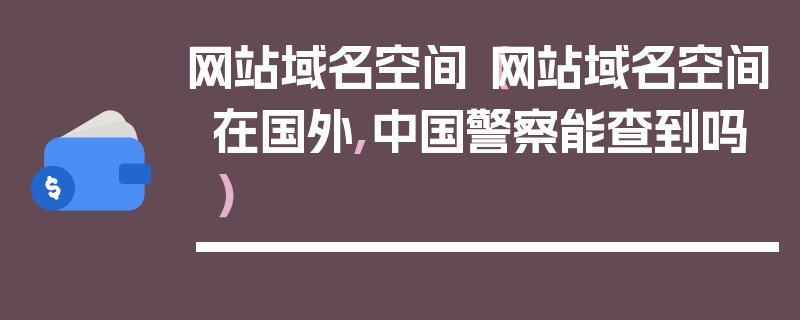 网站域名空间（网站域名空间在国外,中国警察能查到吗）