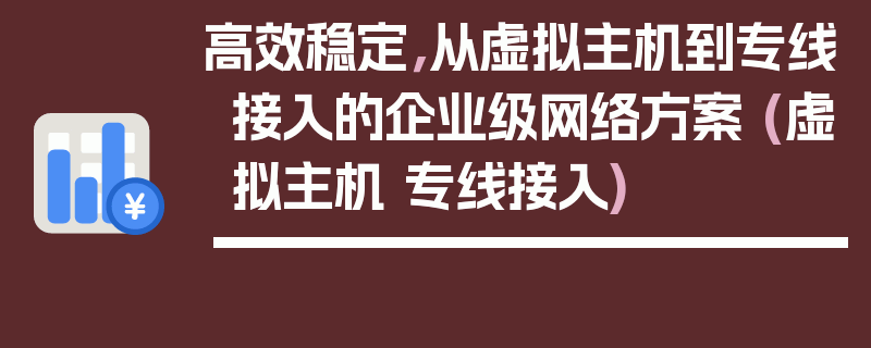 高效稳定，从虚拟主机到专线接入的企业级网络方案 (虚拟主机 专线接入)