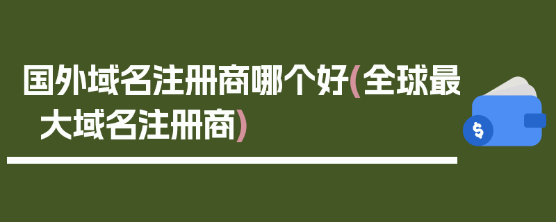 国外域名注册商哪个好(全球最大域名注册商)