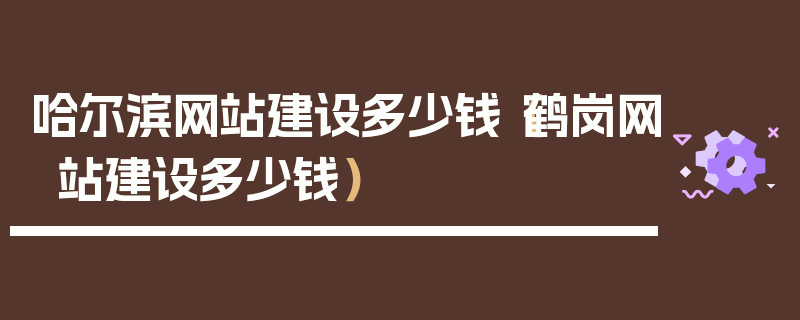 哈尔滨网站建设多少钱（鹤岗网站建设多少钱）