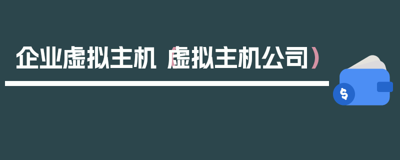 企业虚拟主机（虚拟主机公司）