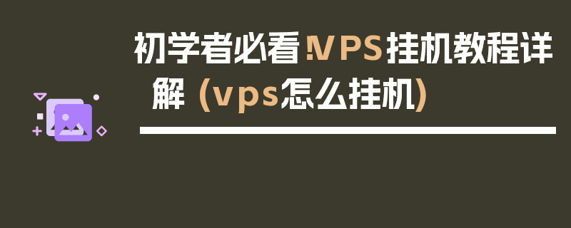 初学者必看！VPS挂机教程详解 (vps怎么挂机)