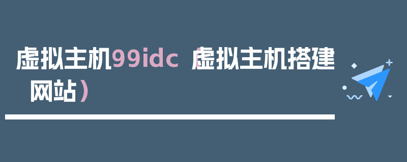 虚拟主机99idc（虚拟主机搭建网站）