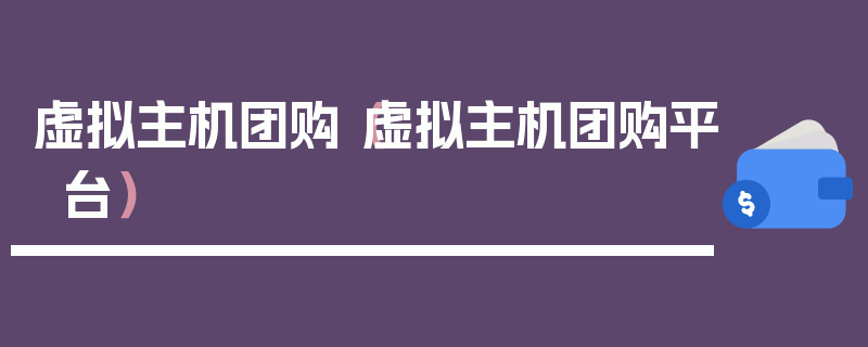 虚拟主机团购（虚拟主机团购平台）