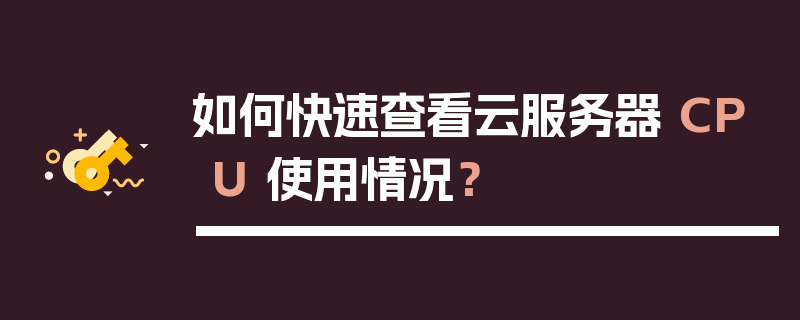 如何快速查看云服务器 CPU 使用情况？