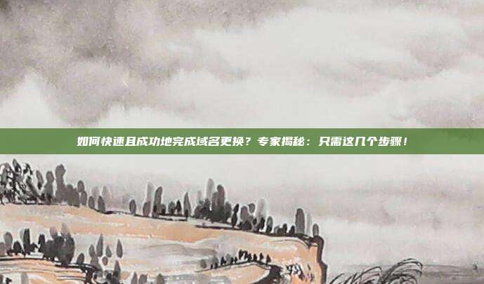 如何快速且成功地完成域名更换？专家揭秘：只需这几个步骤！